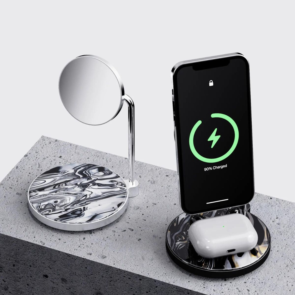 2-in-1 Magsafe Wireless Charge, Alchemy Grey | Materik - Wake Concept Store