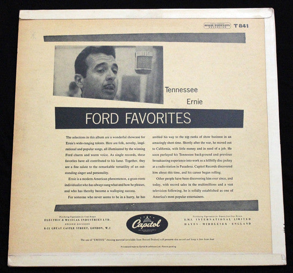 Tennessee Ernie Ford : Favorites (LP, Comp, Mono, RE)