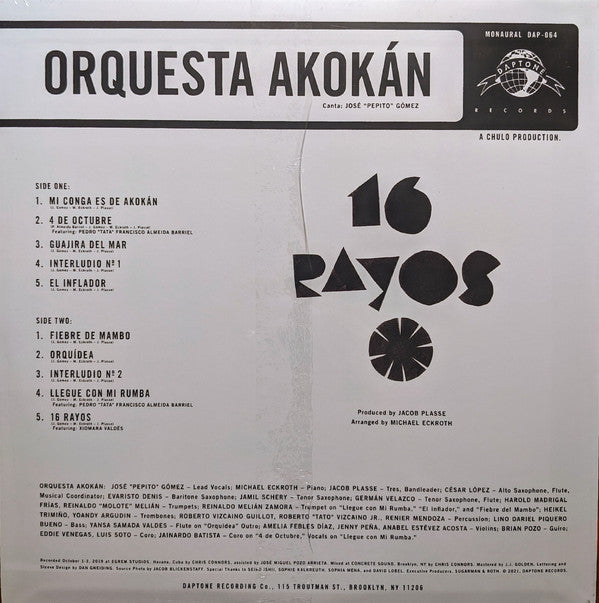 Orquesta Akokán : 16 Rayos (LP, Album, Mono)