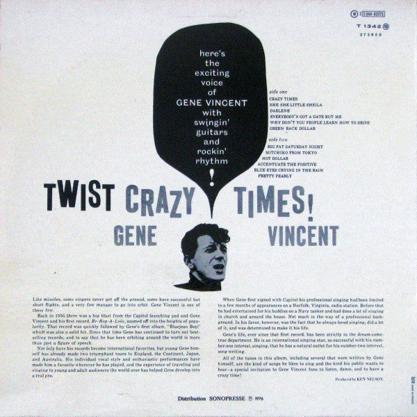 Gene Vincent : Twist Crazy Times (LP, Album, RE)