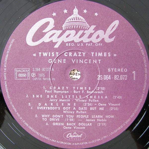 Gene Vincent : Twist Crazy Times (LP, Album, RE)
