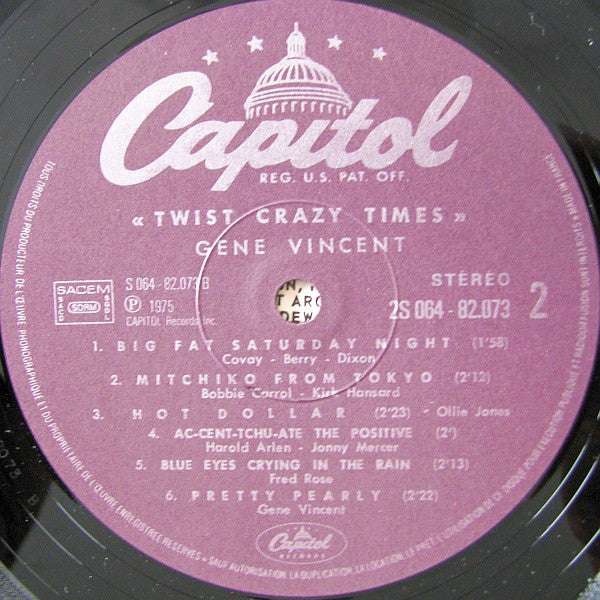 Gene Vincent : Twist Crazy Times (LP, Album, RE)