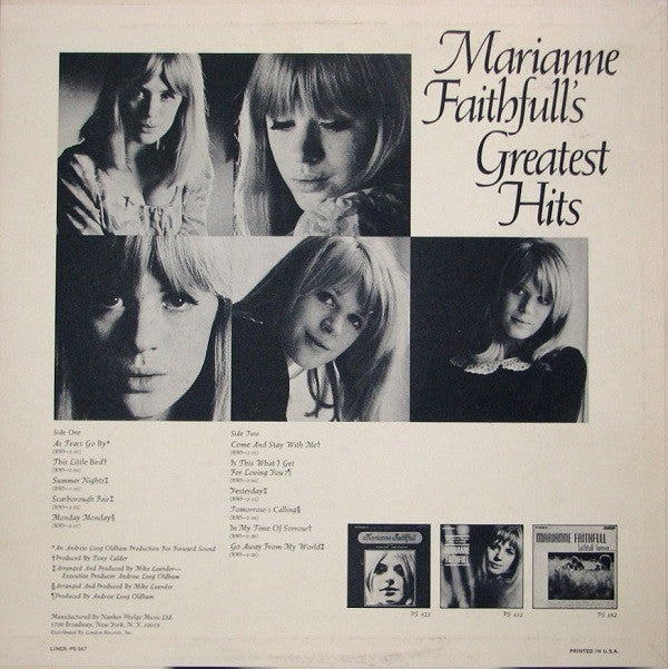 Marianne Faithfull : Marianne Faithfull's Greatest Hits (LP, Comp)