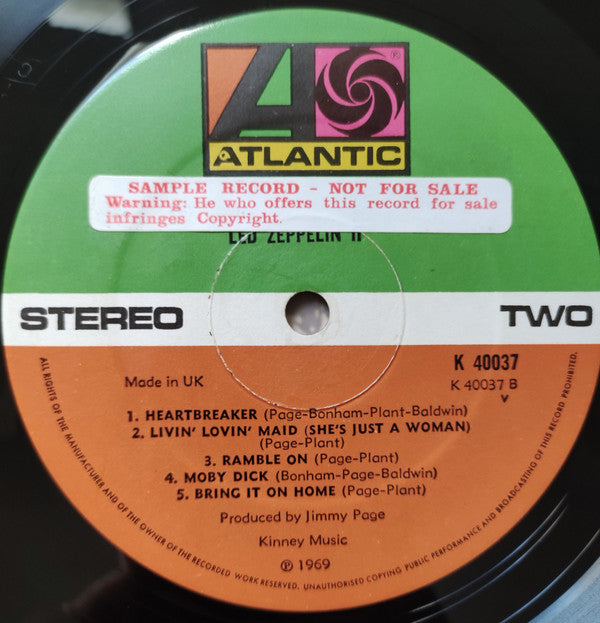 Led Zeppelin : Led Zeppelin II (LP, Album, RE, Gat)