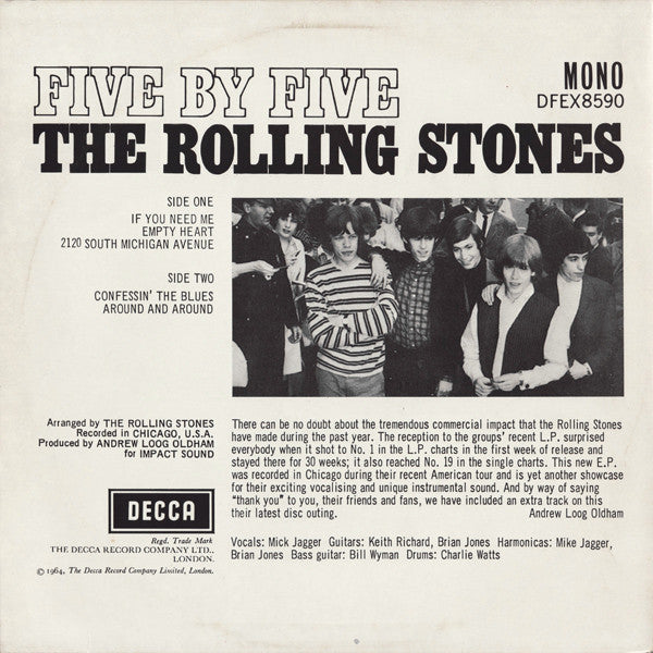 The Rolling Stones : Five By Five (12", Mono, RE)