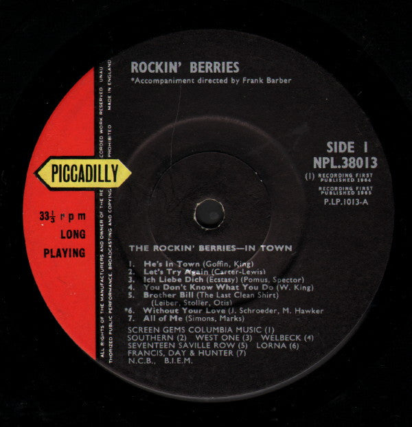 The Rockin' Berries : In Town (LP, Album, Mono)