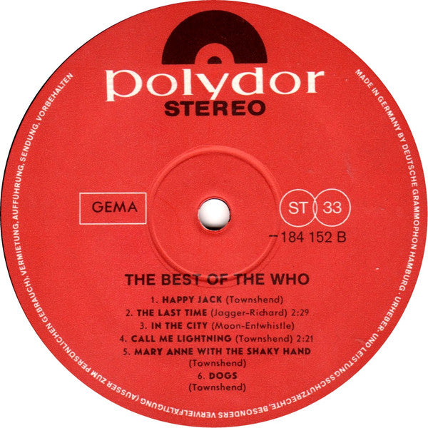 The Who : The Best Of The Who (LP, Comp)