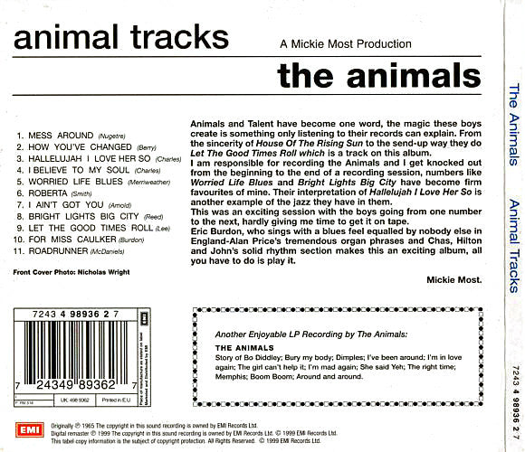 The Animals : Animal Tracks (CD, Album, Mono, RE, RM, Dig)