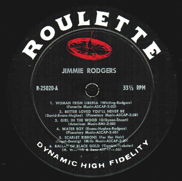 Jimmie Rodgers (2) : Jimmie Rodgers (LP, Album, Mono)
