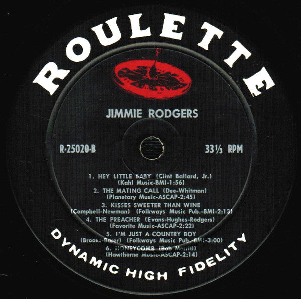 Jimmie Rodgers (2) : Jimmie Rodgers (LP, Album, Mono)