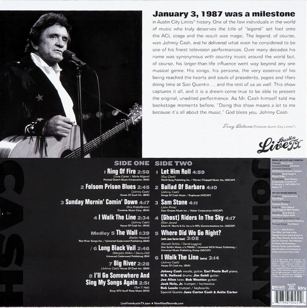 Johnny Cash : Live From Austin TX (LP, Album, Ltd, Bla)