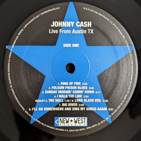 Johnny Cash : Live From Austin TX (LP, Album, Ltd, Bla)