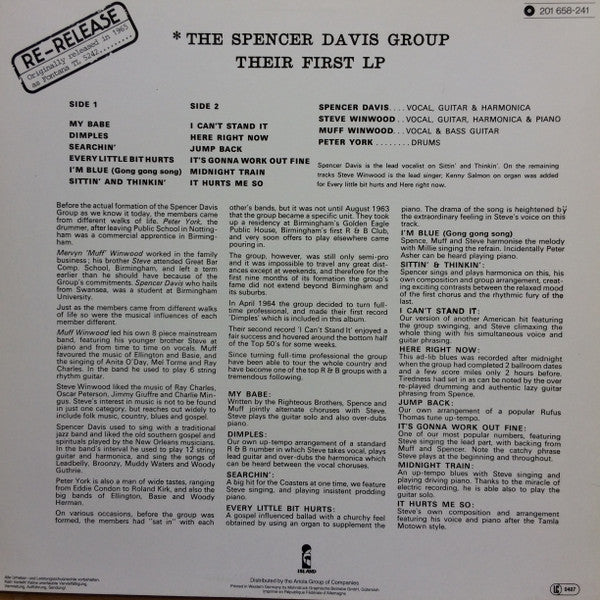 The Spencer Davis Group : Their First LP (LP, Album, Mono, RE)