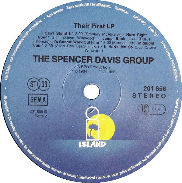 The Spencer Davis Group : Their First LP (LP, Album, Mono, RE)