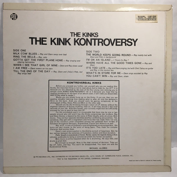 The Kinks : The Kink Kontroversy (LP, Album)