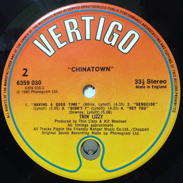 Thin Lizzy : Chinatown (LP, Album, Emb)