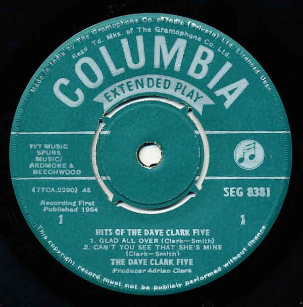 The Dave Clark Five : Hits Of The Dave Clark Five (7", EP, Mono)