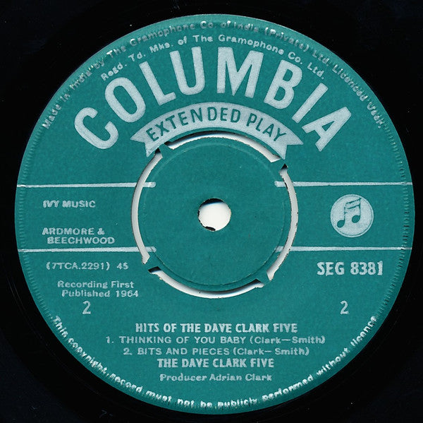 The Dave Clark Five : Hits Of The Dave Clark Five (7", EP, Mono)