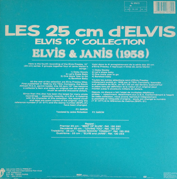 Janis Martin (2) And Elvis Presley : Janis And Elvis (10", Comp, RE)