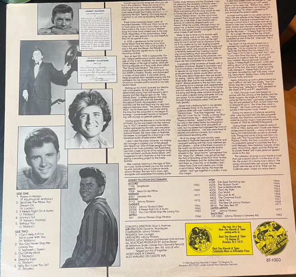 Johnny Tillotson : Johnny Tillotson's Greatest Hits (LP, Comp)