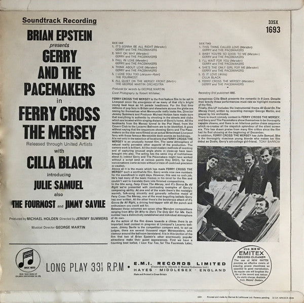 Gerry & The Pacemakers : Ferry Cross The Mersey (LP, Mono)