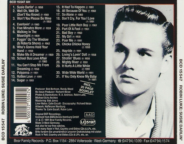 Robin Luke : Susie Darlin' (CD, Comp)