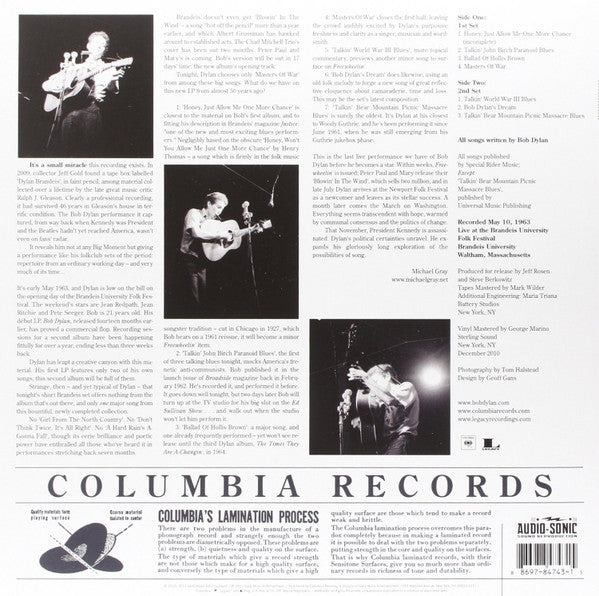 Bob Dylan : In Concert - Brandeis University 1963 (LP, Album, Mono, 180)