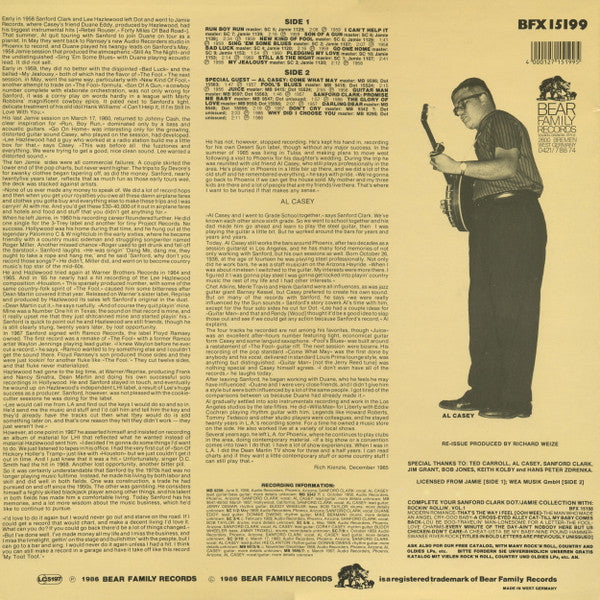 Sanford Clark : Rockin' Rollin' Vol. 2 (The Complete Dot & Jamie Recordings, Vol. 2) (LP, Comp)