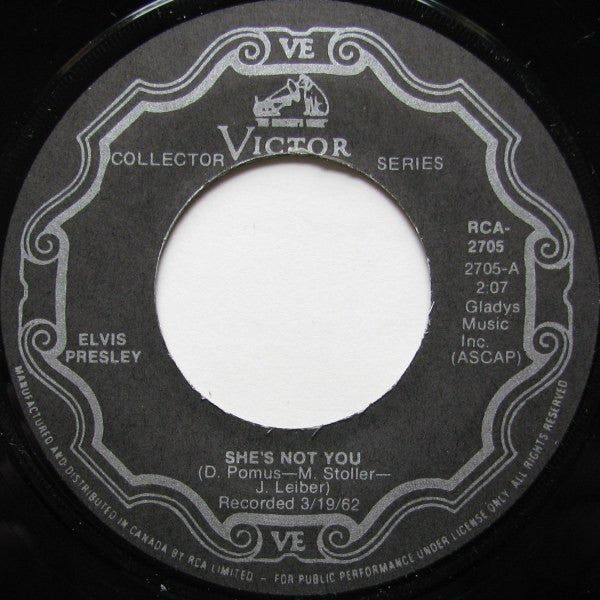 Elvis Presley : She's Not You / Just Tell Her Jim Said Hello (7", Single, RE)