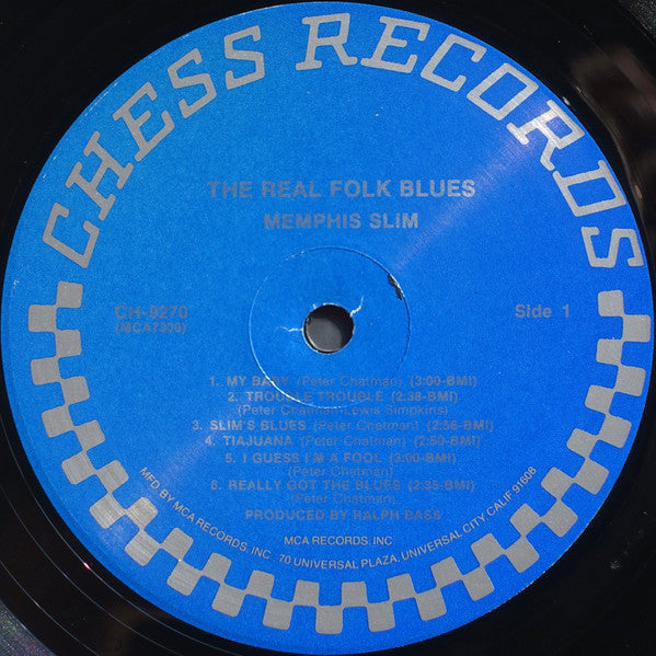 Memphis Slim : The Real Folk Blues (LP, Album, Comp, RE, Pin)