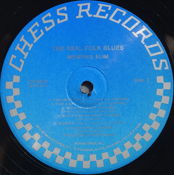 Memphis Slim : The Real Folk Blues (LP, Album, Comp, RE, Pin)
