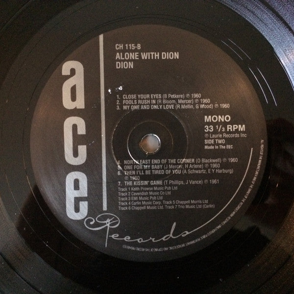 Dion (3) : Alone With Dion (LP, Album, Mono, RE)