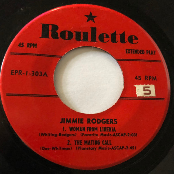 Jimmie Rodgers (2) : Woman From Liberia (7", EP, Red)