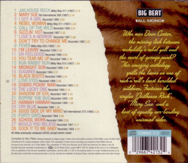 Dean Carter (2) : Call Of The Wild! (CD, Comp, Mono)