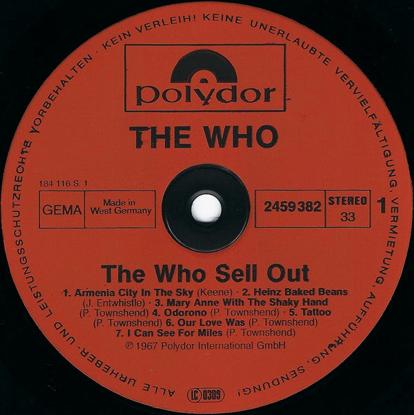 The Who : The Who Sell Out (LP, Album, RE, DGG)