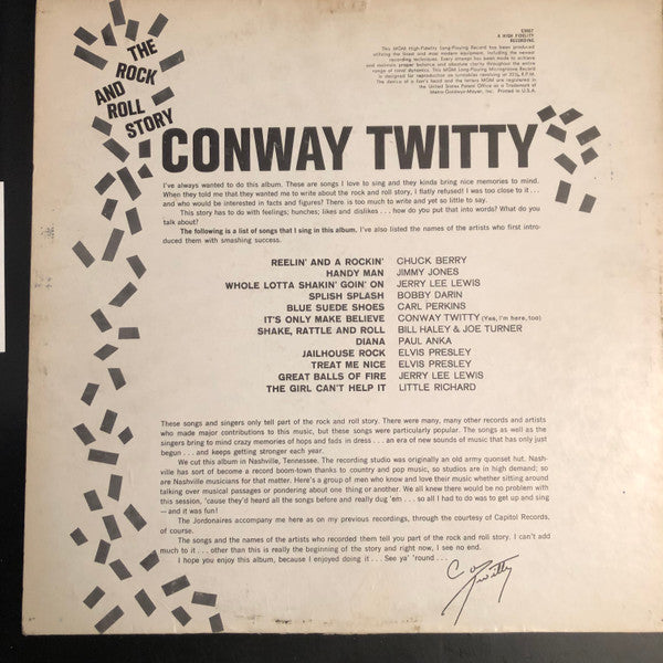 Conway Twitty : The Rock & Roll Story (LP, Album)