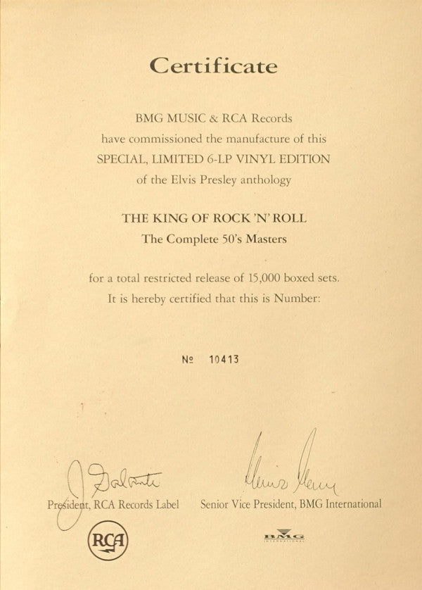 Elvis Presley : The King Of Rock 'N' Roll: The Complete 50's Masters (6xLP, Album, RM + Box, Comp, Ltd, Num, S/Edition)
