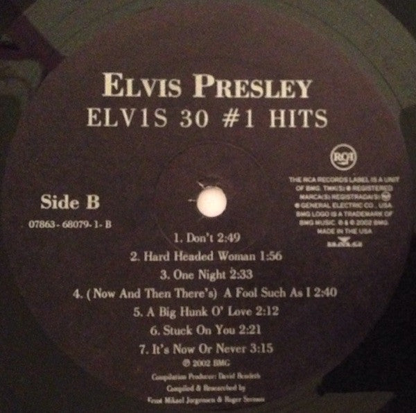 Elvis Presley : ELV1S 30 #1 Hits (2xLP, Comp)
