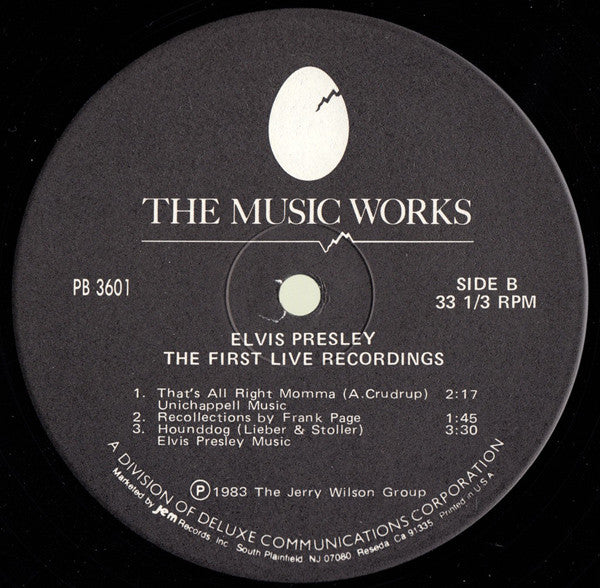 Elvis Presley : The First Live Recordings (LP)