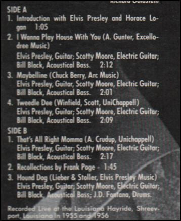 Elvis Presley : The First Live Recordings (LP)