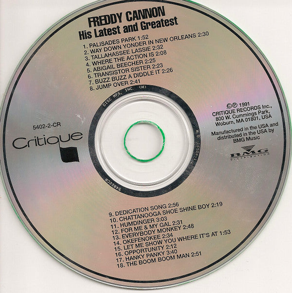 Freddy Cannon : His Latest And Greatest (CD, Comp)