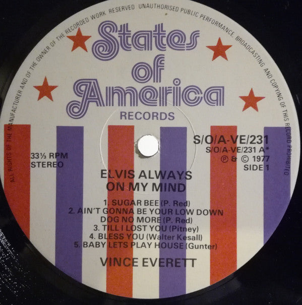 Vince Everett : Elvis Always On My Mind - The Legend Lives On (LP, Comp)