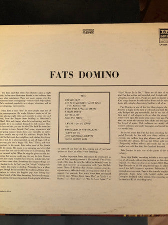 Fats Domino : The Fabulous Mr. D (LP, Album, RE)