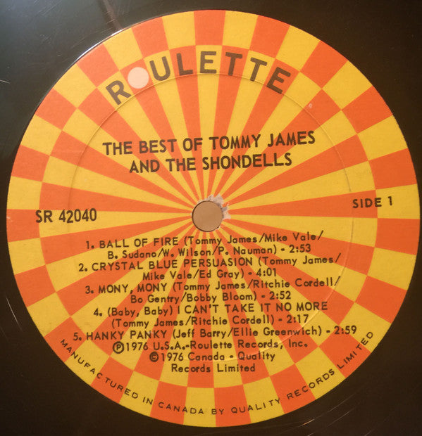 Tommy James & The Shondells : The Best Of Tommy James & The Shondells (LP, Comp)