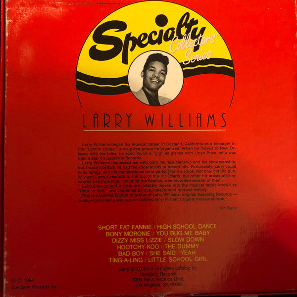 Larry Williams (3) : Larry Williams' Specialty Hits (7", Yel + 7", Red + 7", Blu + 7", Gre + 7", Ora + )