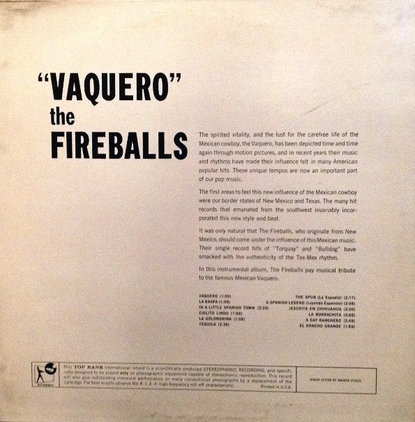 The Fireballs : Vaquero (LP, Album)