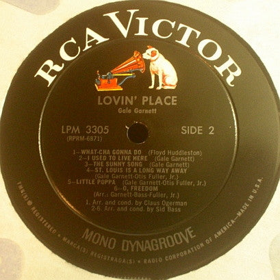 Gale Garnett : Lovin' Place (LP, Album, Mono)