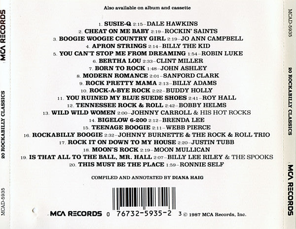 Various : 20 Rockabilly Classics (CD, Comp)