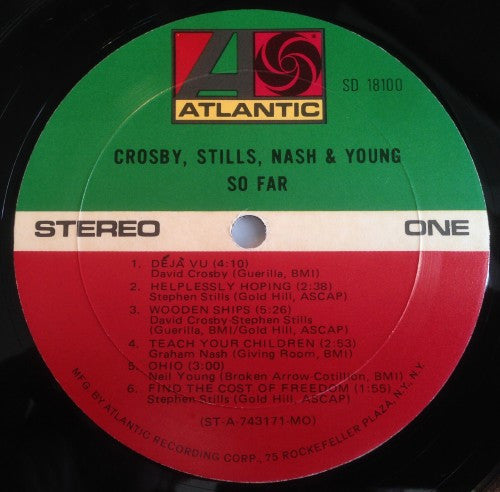 Crosby, Stills, Nash & Young : So Far (LP, Comp, MO)