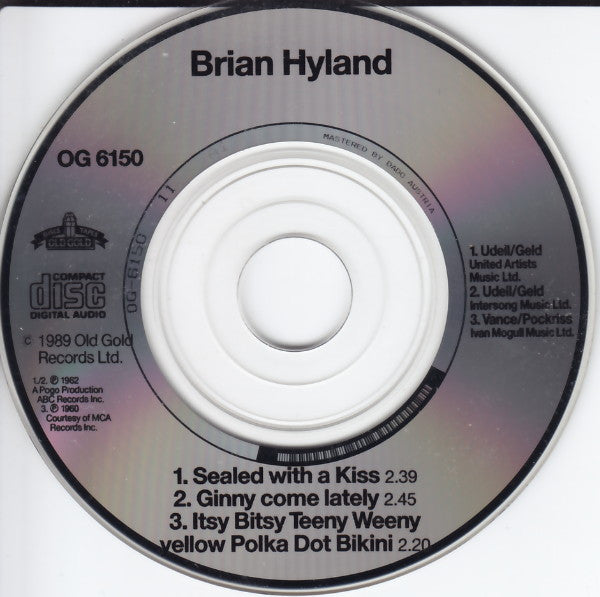 Brian Hyland : Sealed With A Kiss / Ginny Come Lately / Yellow Polka Dot Bikini (CD, Mini, Single)